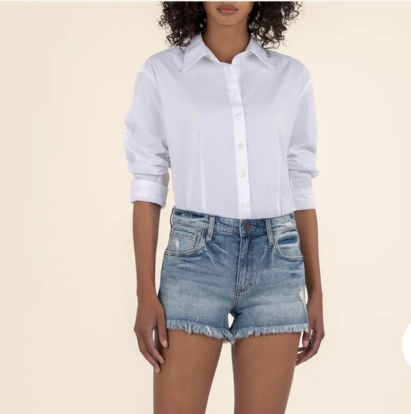 KUT FROM THE KLOTH JANE HIGH RISE DENIM SHORTS SIZE 8 NWT - Picture 1 of 6